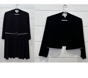 Joseph Ribkoff black swing open front cover up converts to a bolero jacket sz 4